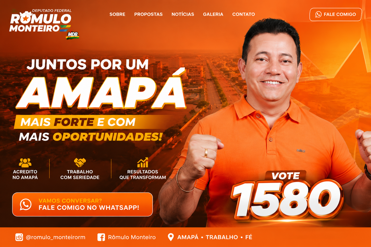 Arte oficial da campanha: Juntos por um Amapá mais forte e com mais oportunidades